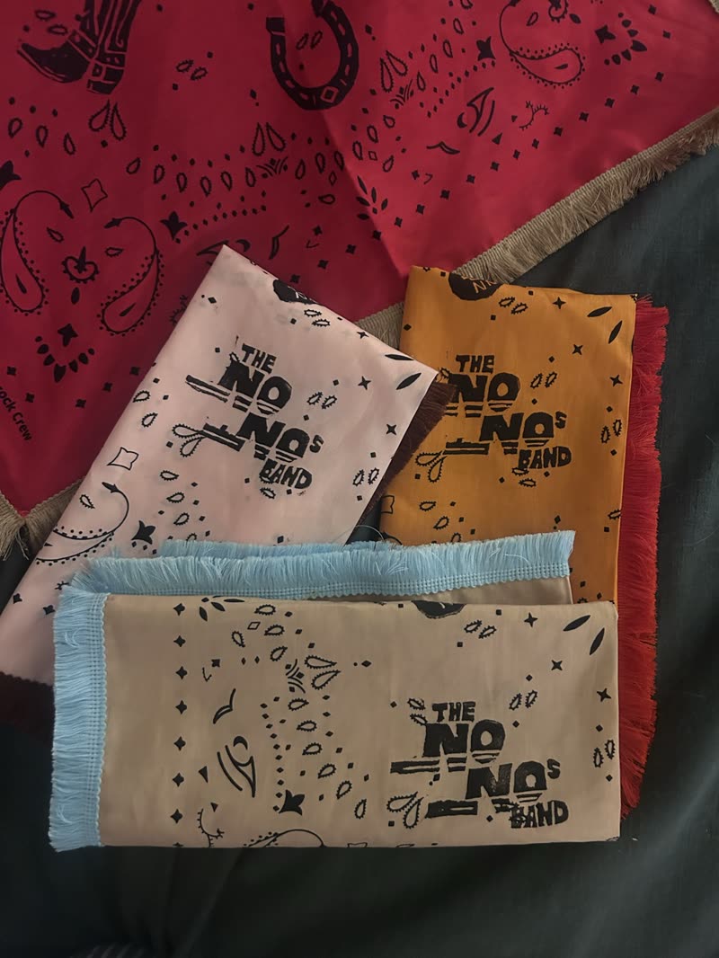 Hand-printed bandanas in several colourways